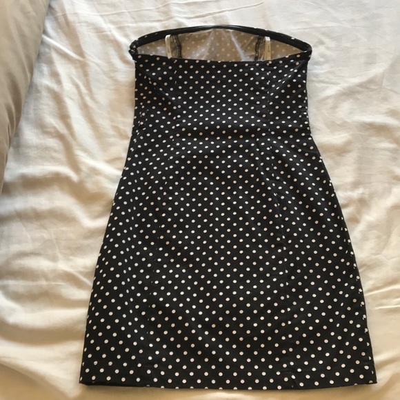 Strapless B&W polka dot dress - Picture 2 of 2
